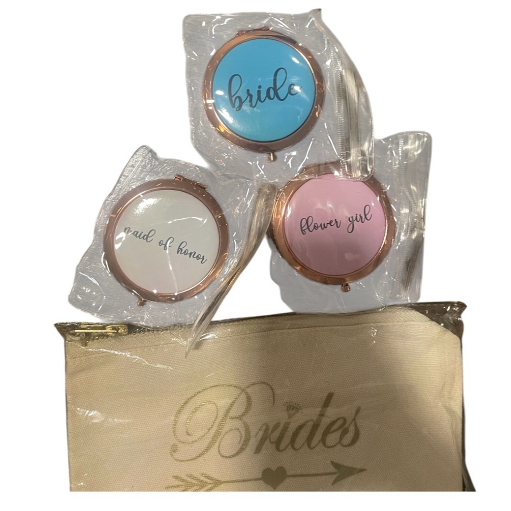 Bridesmaid Makeup Bag and mirrors